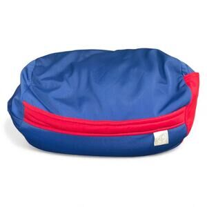 FOM Brookstone Blue Red Tube Microbead Nylon Plush Stuffed Pillow 12" Pocket